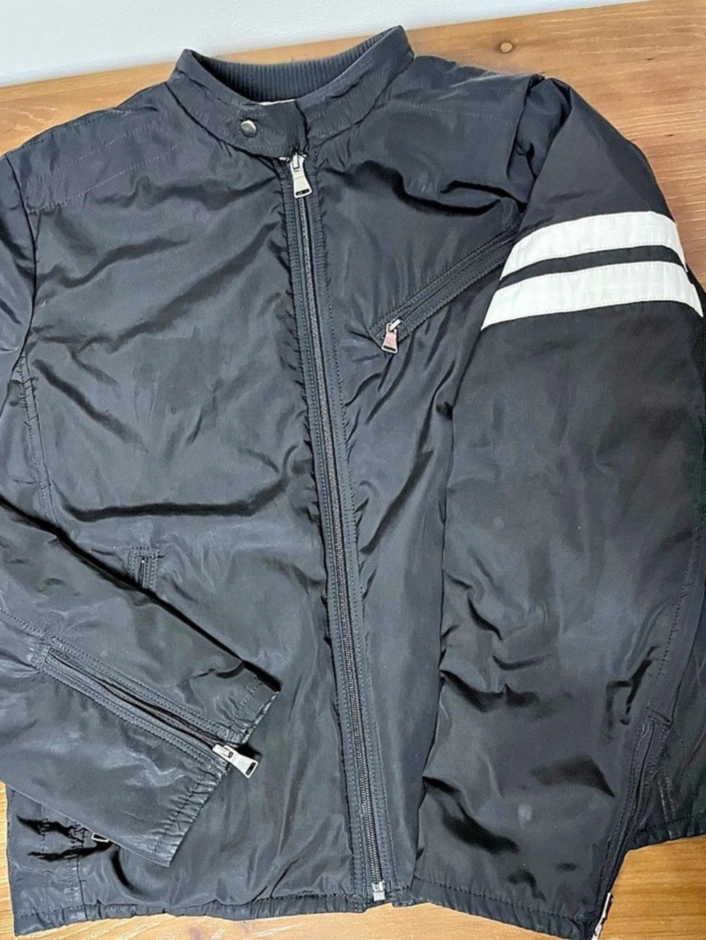 Express Men's Black & White Track Jacket Size Large